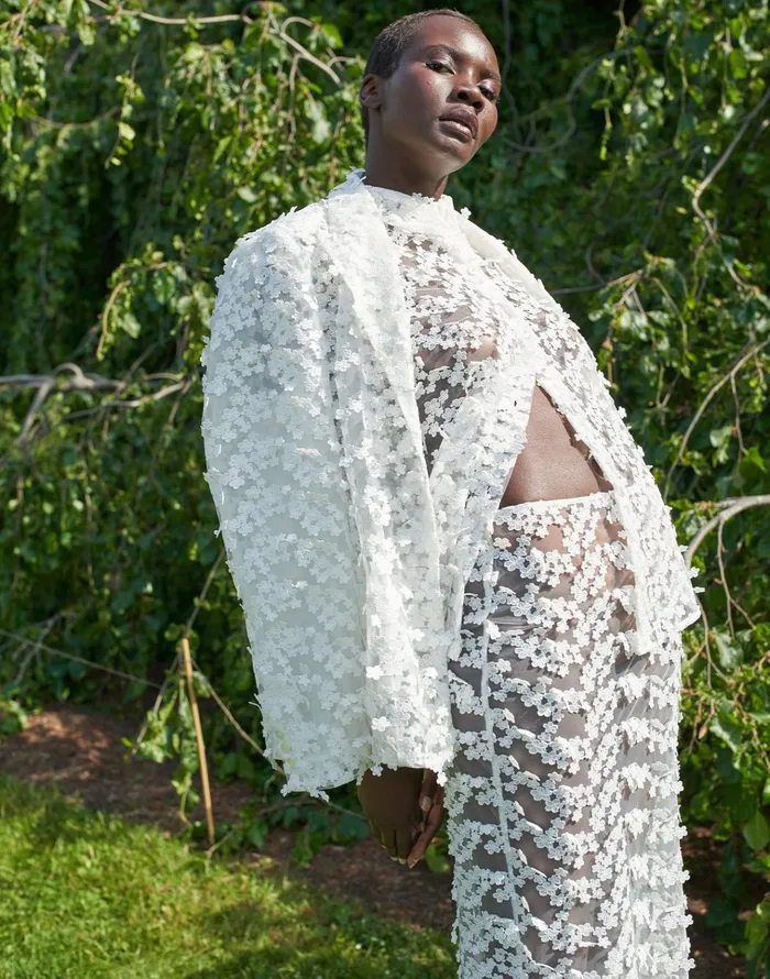 3d Embroidered Tulle Blazer 8211 White Women Cynthia Rowley Jackets and Coats