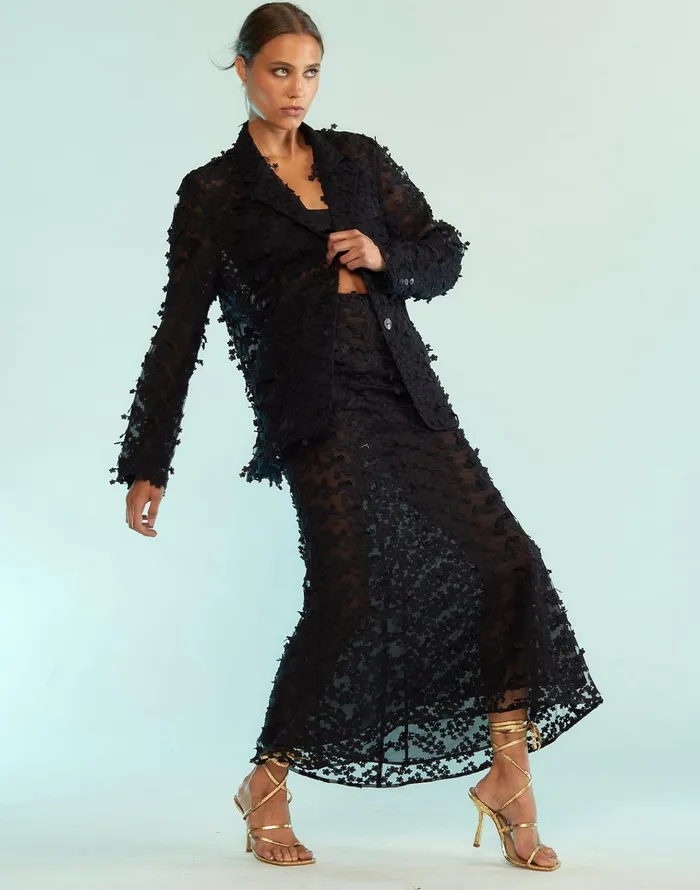 3d Embroidered Tulle Skirt 8211 Black Women Cynthia Rowley Bottoms