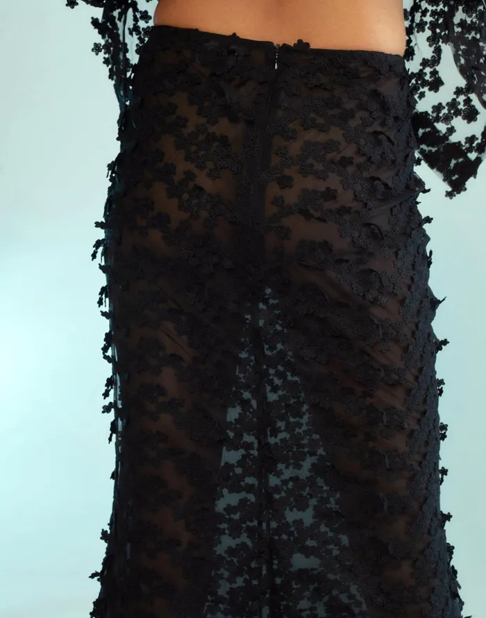 3d Embroidered Tulle Skirt 8211 Black Women Cynthia Rowley Bottoms