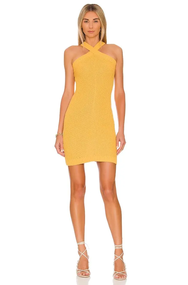 Aanya Halter Dress Tangerine Women Lovers and Friends Dresses