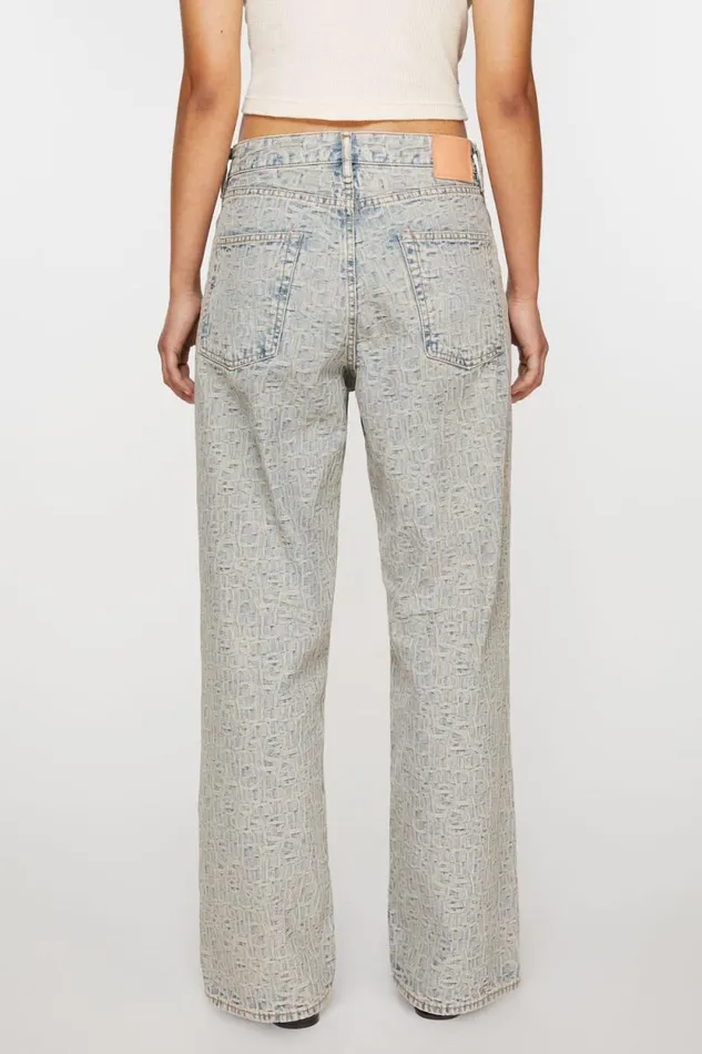 Acne Studios Baggy Fit Jeans 8211 1981F Monogram Bluebeige Woman Jeans