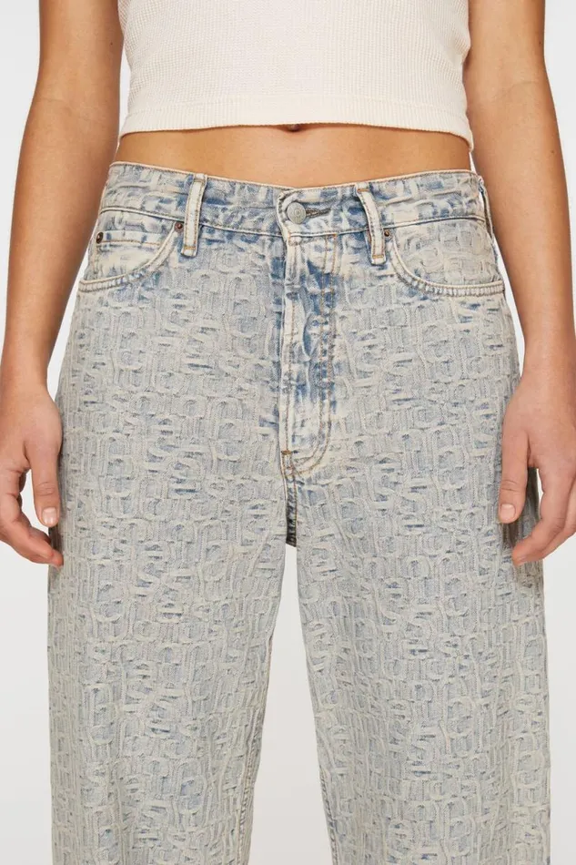 Acne Studios Baggy Fit Jeans 8211 1981F Monogram Bluebeige Woman Jeans