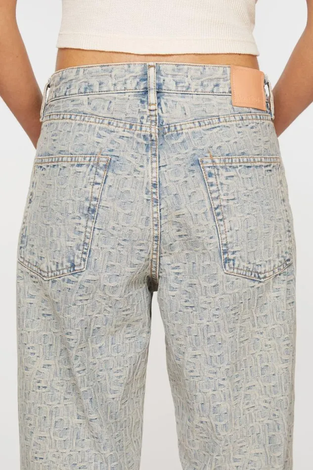 Acne Studios Baggy Fit Jeans 8211 1981F Monogram Bluebeige Woman Jeans