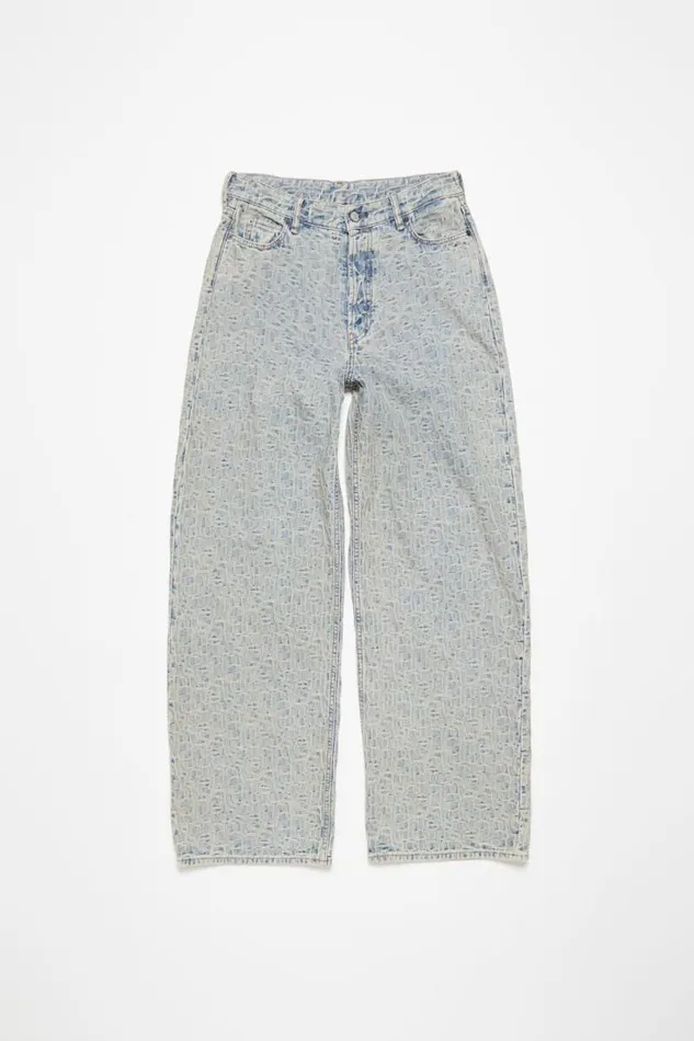 Acne Studios Baggy Fit Jeans 8211 1981F Monogram Bluebeige Woman Jeans