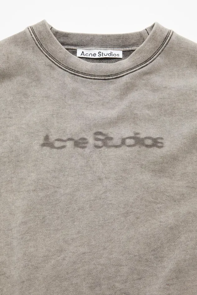 Acne Studios Blurred Logo Sweater Faded Grey Man Sweatshirts