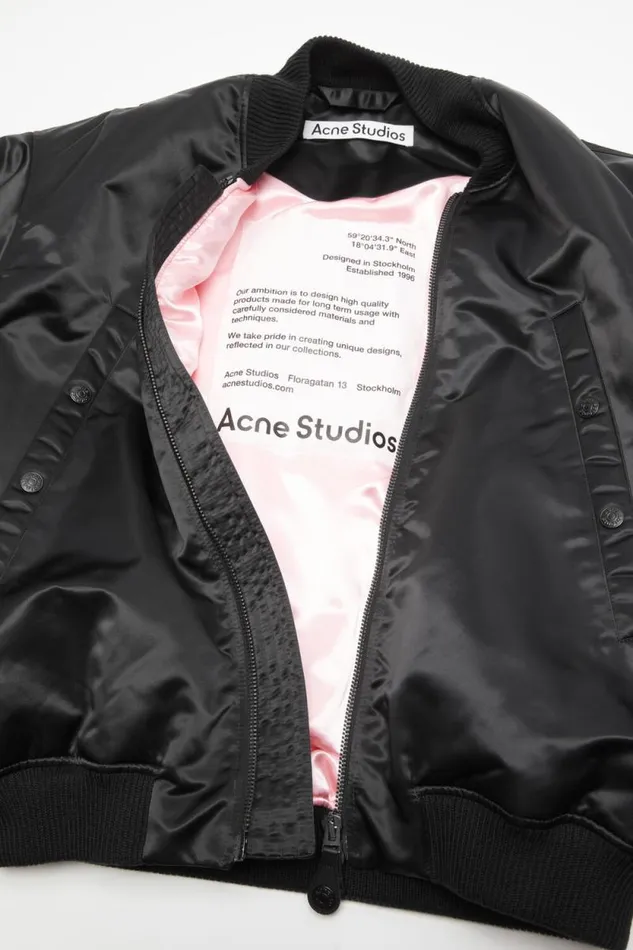 Acne Studios Bomber Jacket Logogram Black Man Outerwear