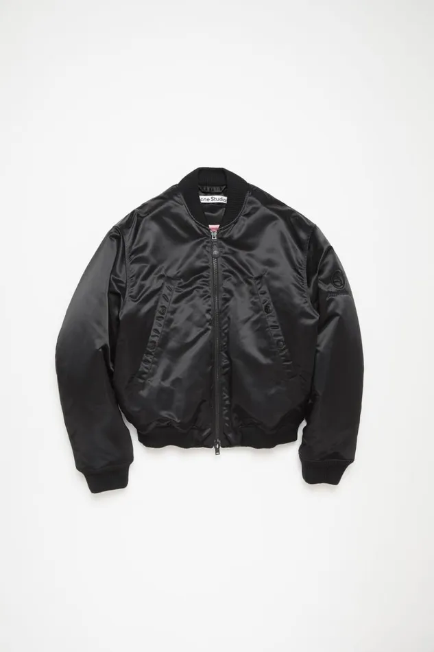 Acne Studios Bomber Jacket Logogram Black Man Outerwear