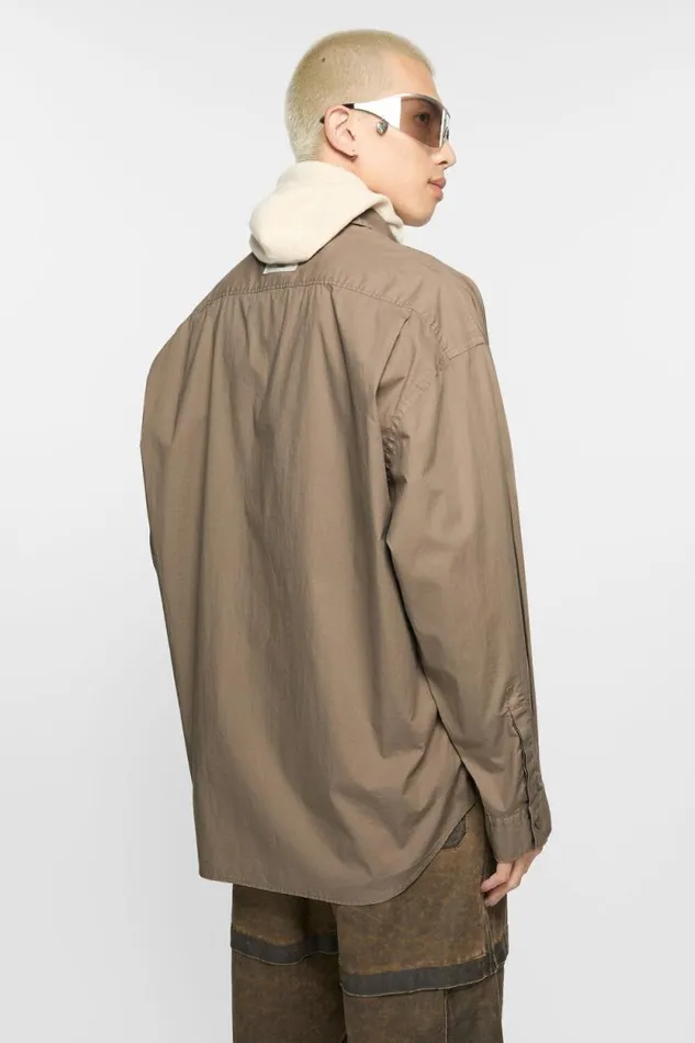 Acne Studios Buttonup Shirt Taupe Brown Man Shirts
