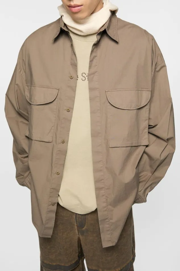 Acne Studios Buttonup Shirt Taupe Brown Man Shirts