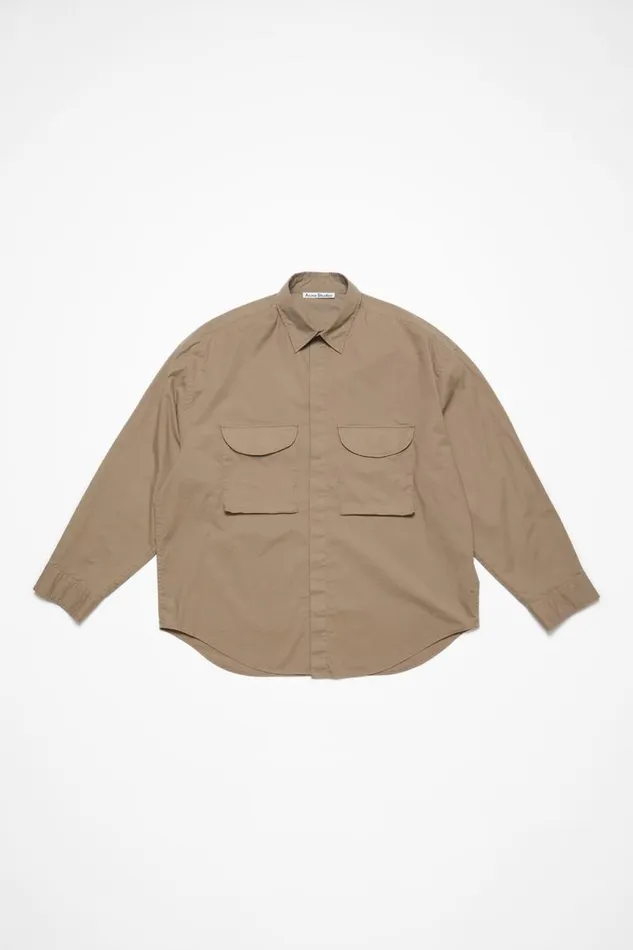 Acne Studios Buttonup Shirt Taupe Brown Man Shirts