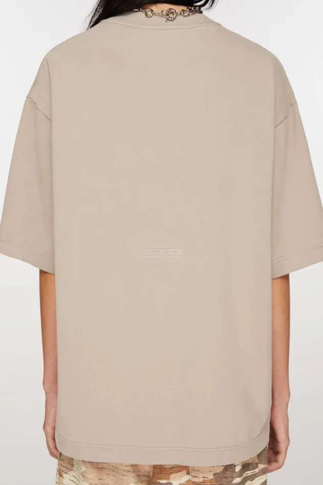 Acne Studios Crew Neck Tshirt 8211 Relaxed Fit Concrete Grey Woman Tshirts