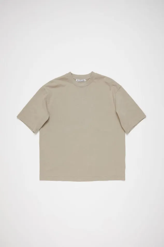 Acne Studios Crew Neck Tshirt 8211 Relaxed Fit Concrete Grey Woman Tshirts