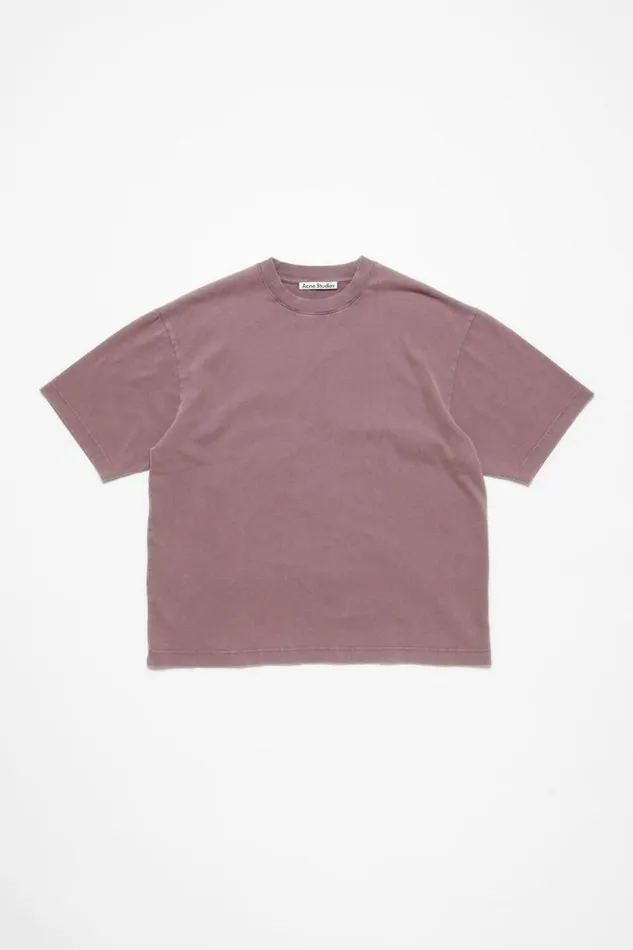 Acne Studios Crew Neck Tshirt 8211 Relaxed Unisex Fit Plum Purple Man Tshirts