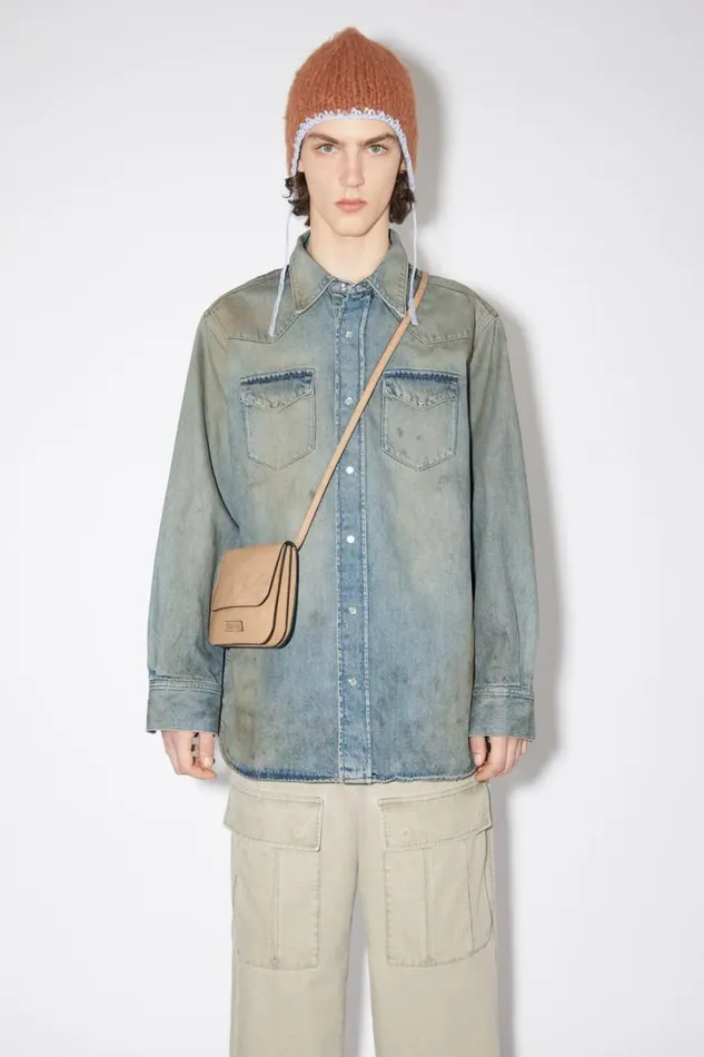 Acne Studios Denim Buttonup Shirt Mid Blue Man Shirts