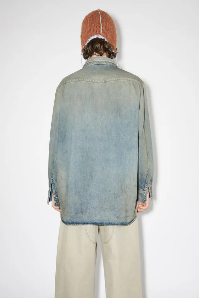 Acne Studios Denim Buttonup Shirt Mid Blue Man Shirts