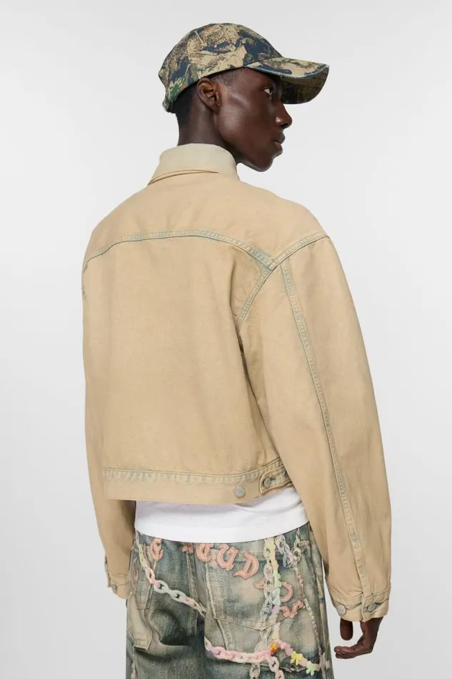 Acne Studios Denim Jacket 8211 Oversized Cropped Fit Light Sand Man Outerwear