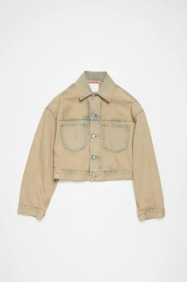 Acne Studios Denim Jacket 8211 Oversized Cropped Fit Light Sand Man Outerwear