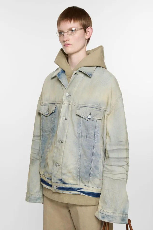 Acne Studios Denim Jacket 8211 Oversized Fit Light Blue Woman Outerwear