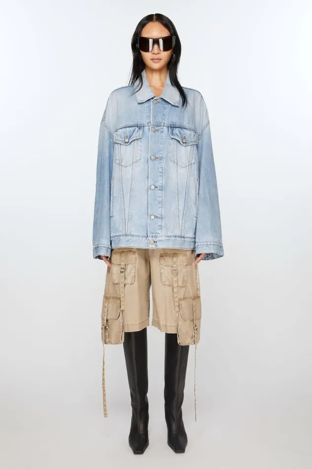 Acne Studios Denim Jacket 8211 Oversized Unisex Fit Light Blue Woman Outerwear Acne Studios Denim Jacket 8211 Oversized Unisex Fit Light Blue Woman Outerwear
