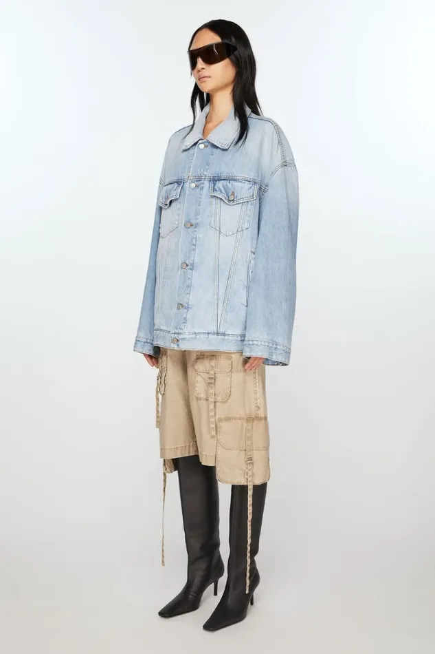 Acne Studios Denim Jacket 8211 Oversized Unisex Fit Light Blue Woman Outerwear