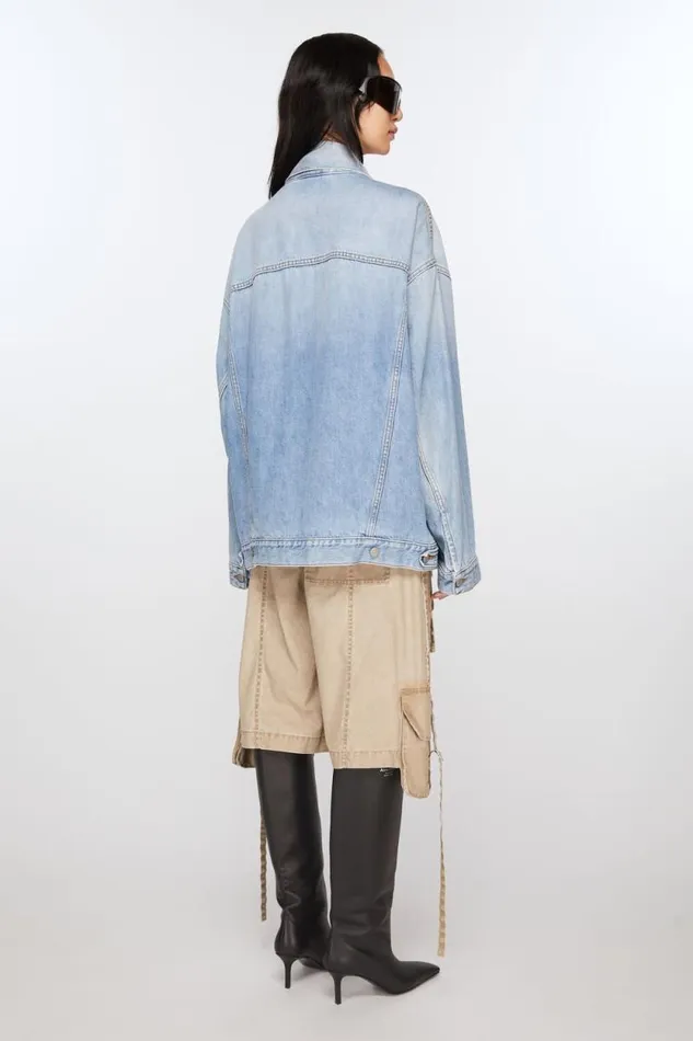 Acne Studios Denim Jacket 8211 Oversized Unisex Fit Light Blue Woman Outerwear