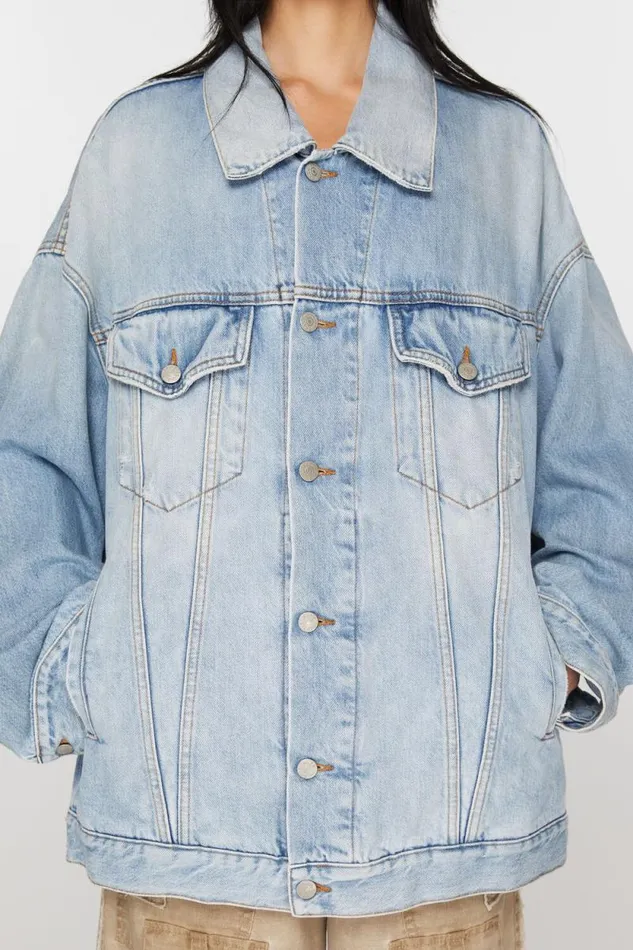 Acne Studios Denim Jacket 8211 Oversized Unisex Fit Light Blue Woman Outerwear