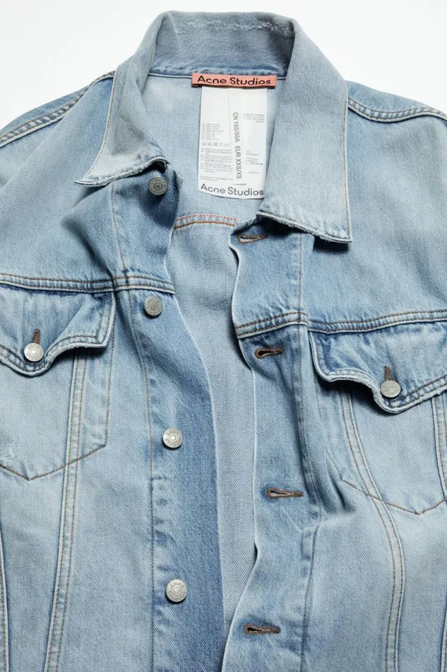 Acne Studios Denim Jacket 8211 Oversized Unisex Fit Light Blue Woman Outerwear