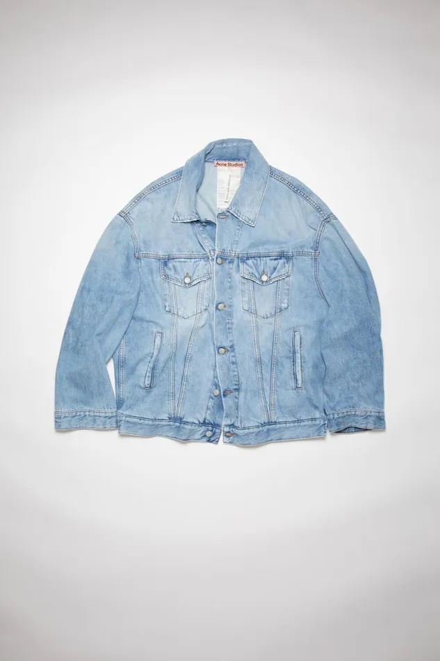 Acne Studios Denim Jacket 8211 Oversized Unisex Fit Light Blue Woman Outerwear