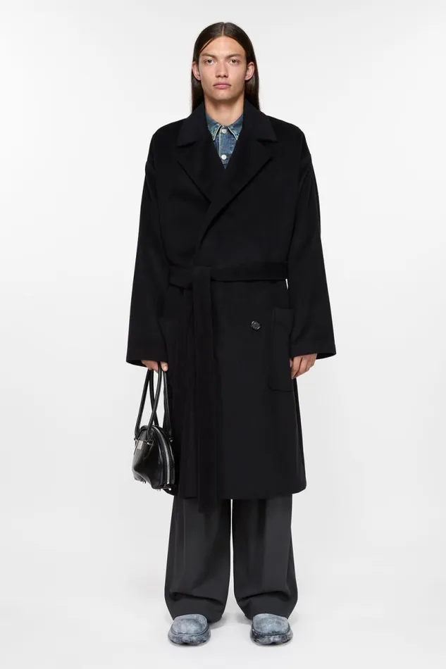 Acne Studios Doublebreasted Coat Black Man Outerwear