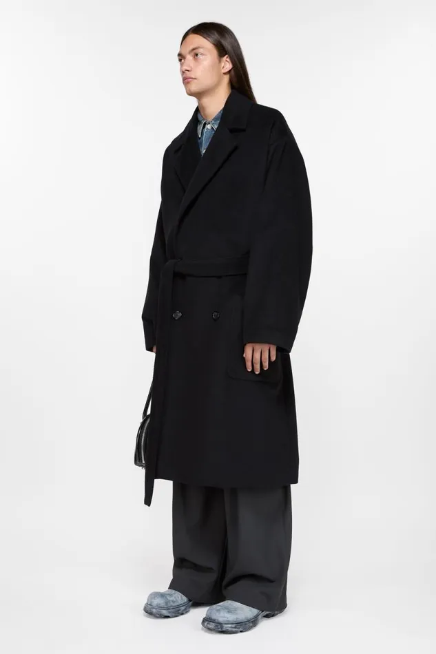 Acne Studios Doublebreasted Coat Black Man Outerwear