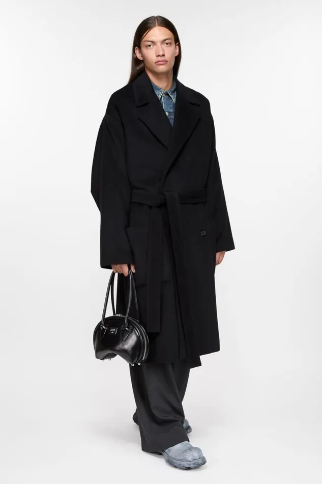Acne Studios Doublebreasted Coat Black Man Outerwear