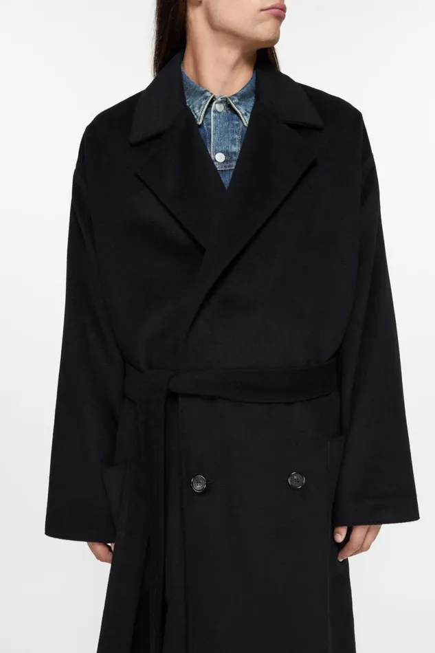 Acne Studios Doublebreasted Coat Black Man Outerwear