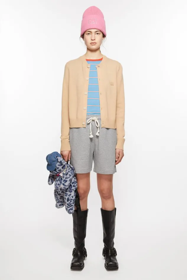 Acne Studios Fleece Shorts Light Grey Melange Woman Shorts