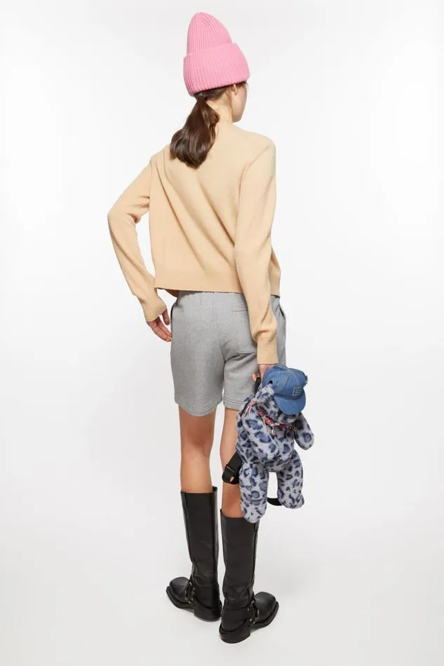 Acne Studios Fleece Shorts Light Grey Melange Woman Shorts