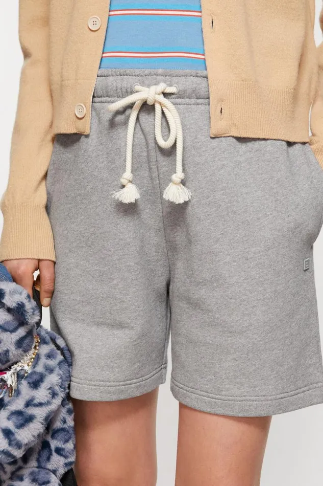 Acne Studios Fleece Shorts Light Grey Melange Woman Shorts