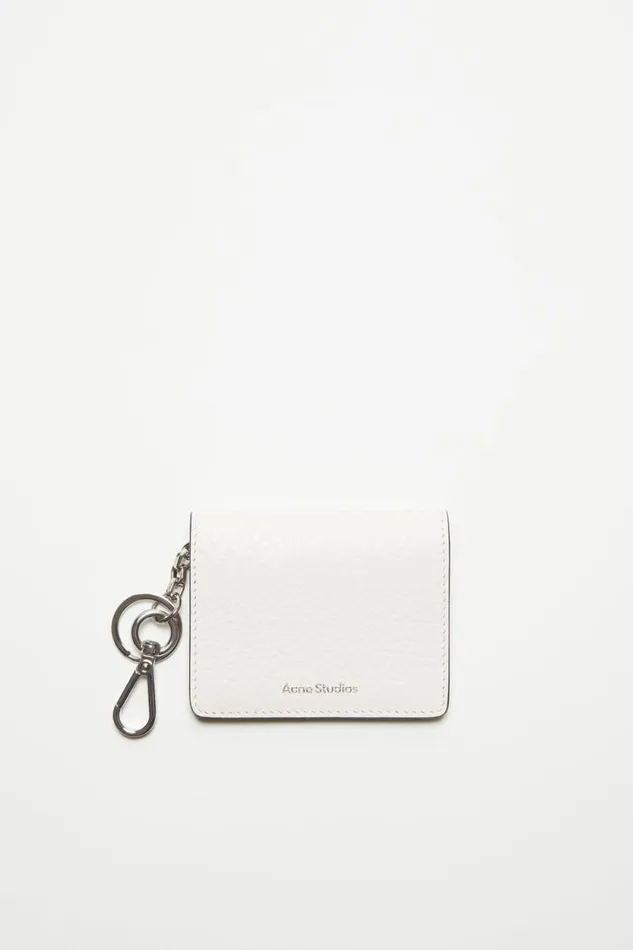 Acne Studios Folded Leather Wallet White Man Small Leather Goods