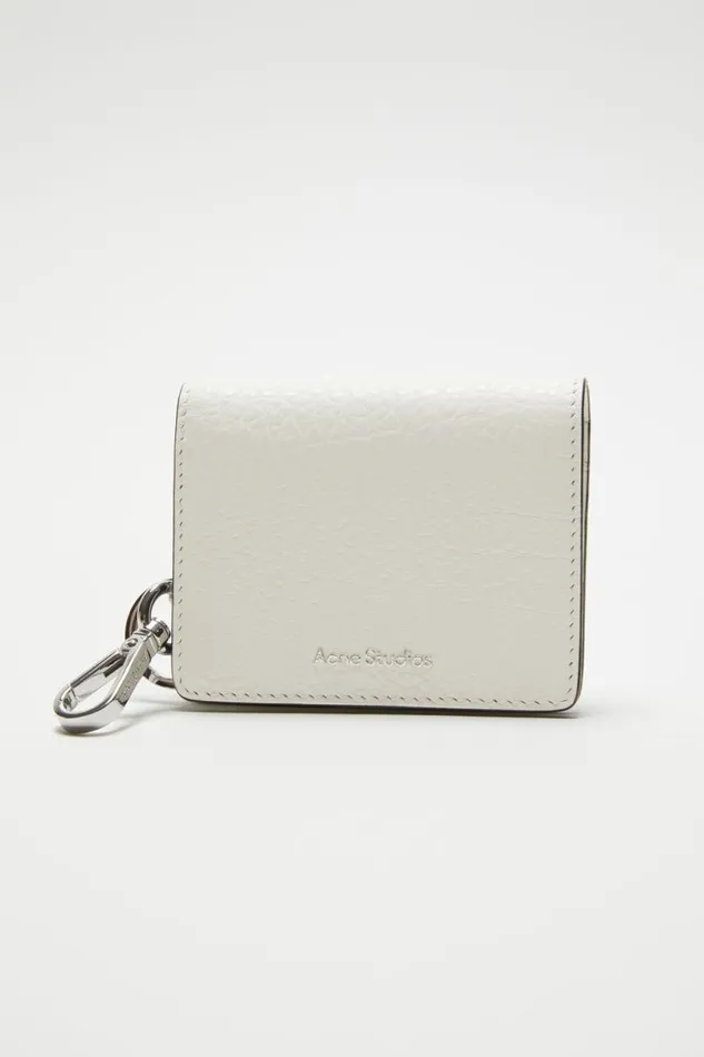 Acne Studios Folded Leather Wallet White Man Small Leather Goods
