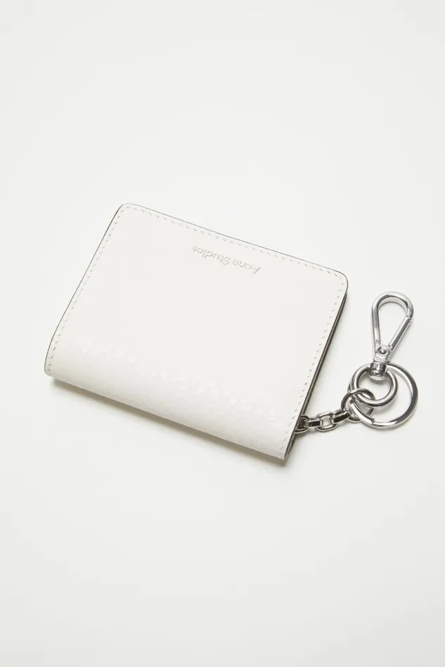 Acne Studios Folded Leather Wallet White Man Small Leather Goods