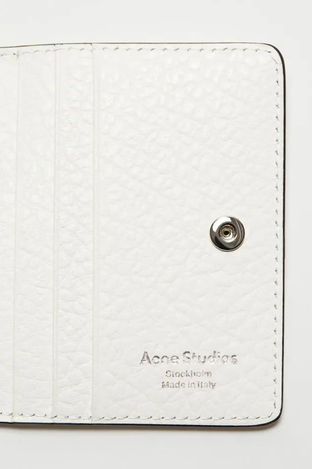 Acne Studios Folded Leather Wallet White Man Small Leather Goods