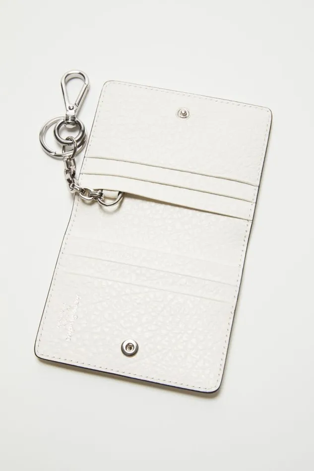 Acne Studios Folded Leather Wallet White Man Small Leather Goods