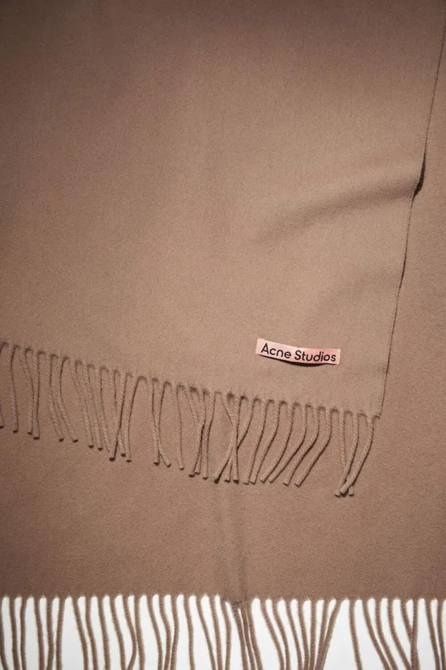 Acne Studios Fringe Wool Scarf 8211 Oversized Caramel Brown Man Scarves