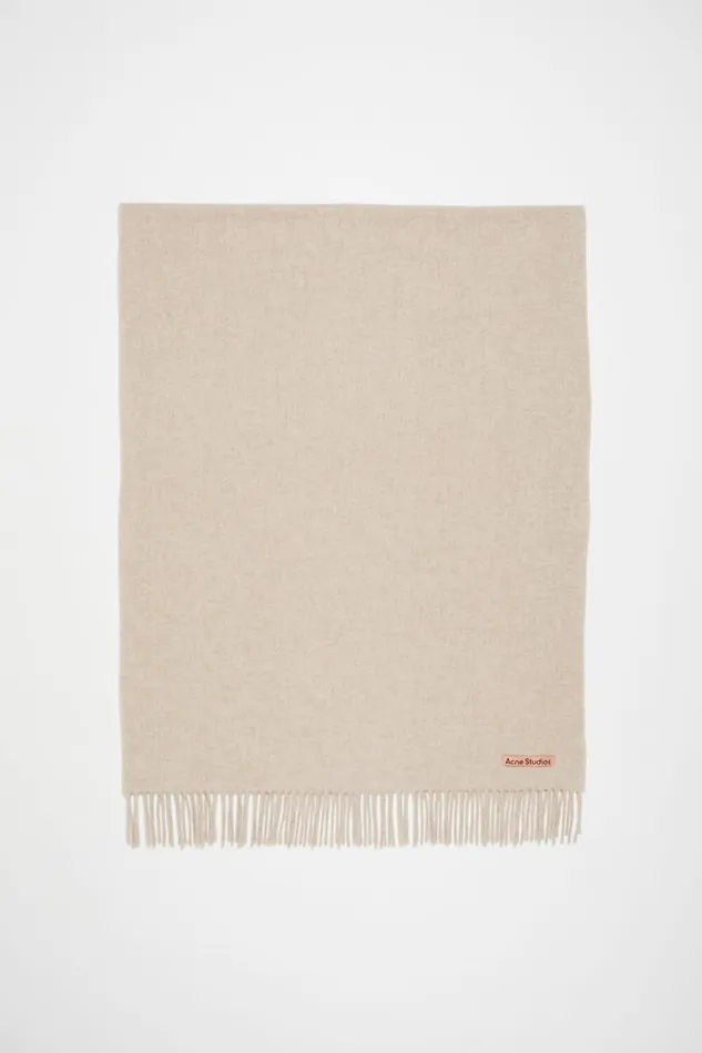 Acne Studios Fringe Wool Scarf 8211 Oversized Oatmeal Melange Man Scarves