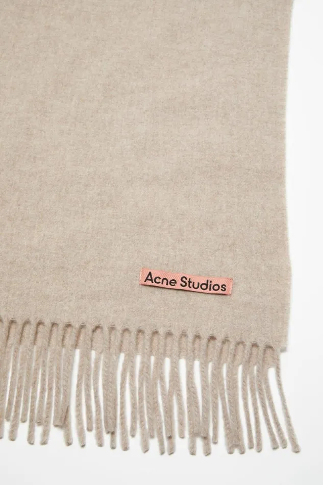 Acne Studios Fringe Wool Scarf 8211 Oversized Oatmeal Melange Man Scarves