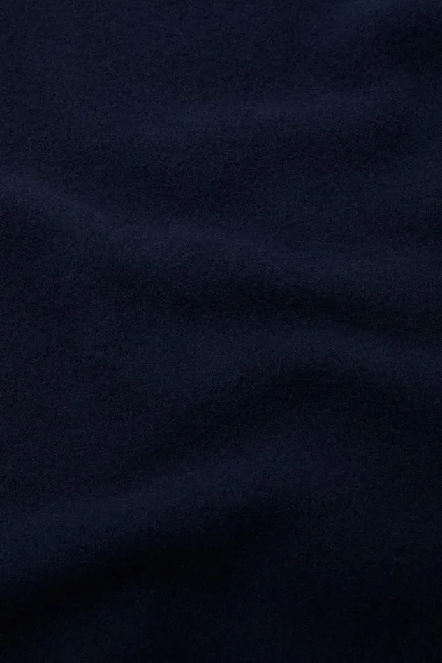 Acne Studios Fringe Wool Scarf Narrow Navy Blue Woman Scarves