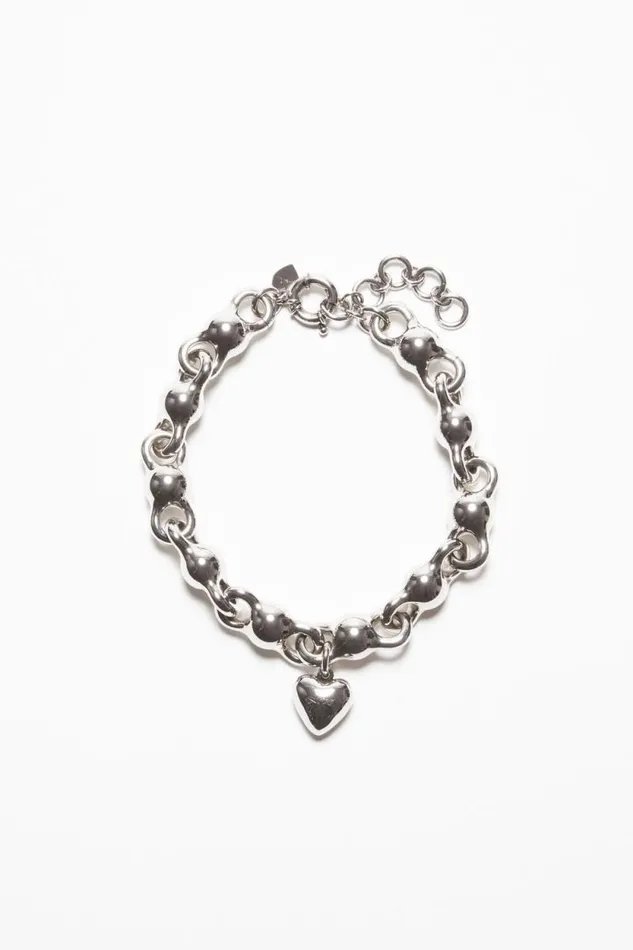 Acne Studios Heart Charm Necklace Antique Silver Woman Jewellery