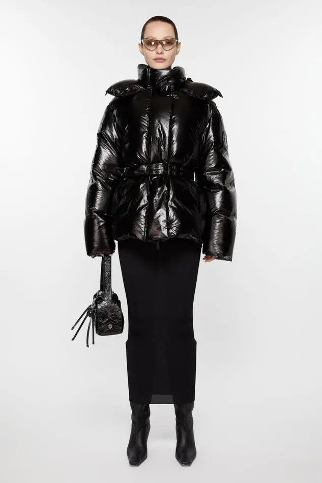 Acne Studios Hooded Puffer Jacket Black Woman Outerwear