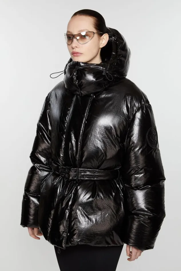 Acne Studios Hooded Puffer Jacket Black Woman Outerwear