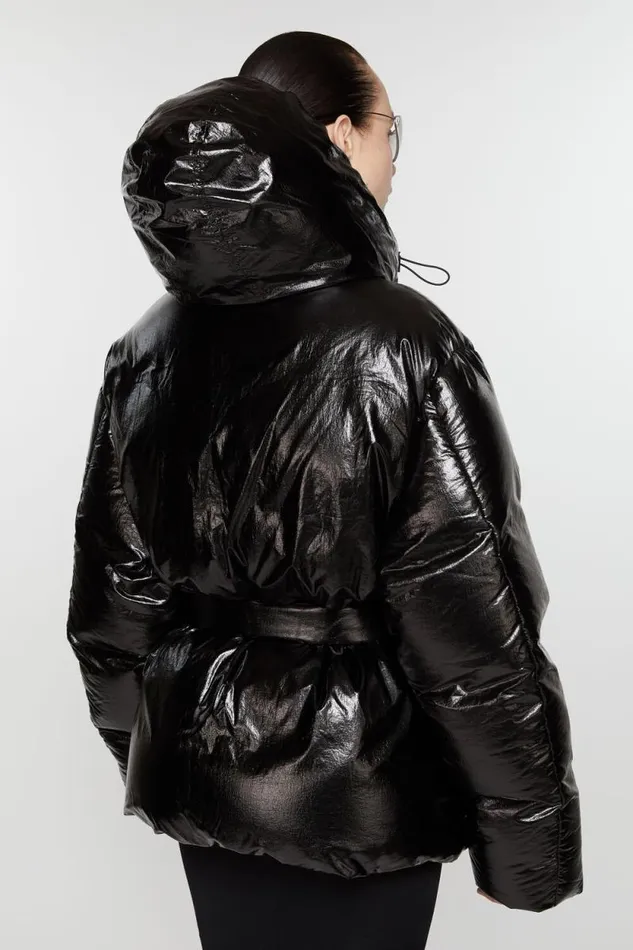 Acne Studios Hooded Puffer Jacket Black Woman Outerwear