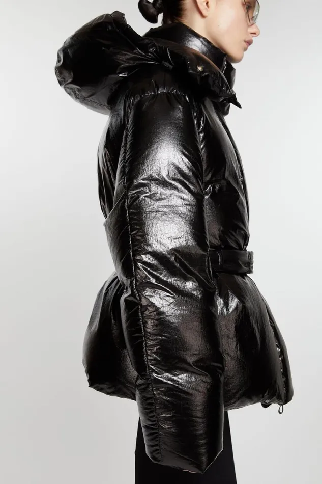 Acne Studios Hooded Puffer Jacket Black Woman Outerwear
