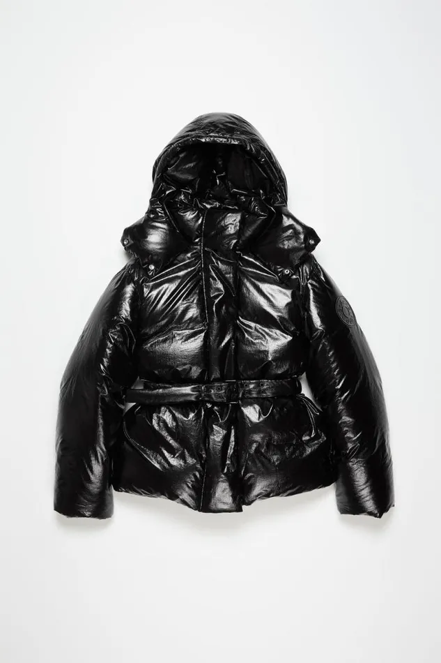 Acne Studios Hooded Puffer Jacket Black Woman Outerwear